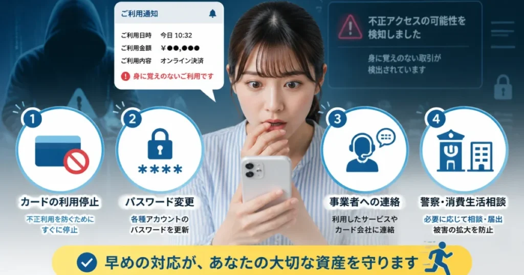 クレジットカード・スマホ決済を不正利用されたとき|今日やること