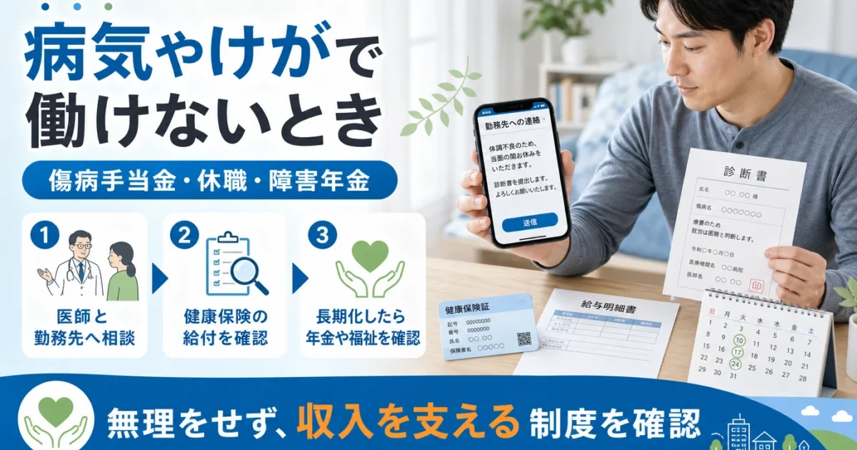 給与明細と雇用契約書を見ながら社会保険の加入状況を確認する会社員