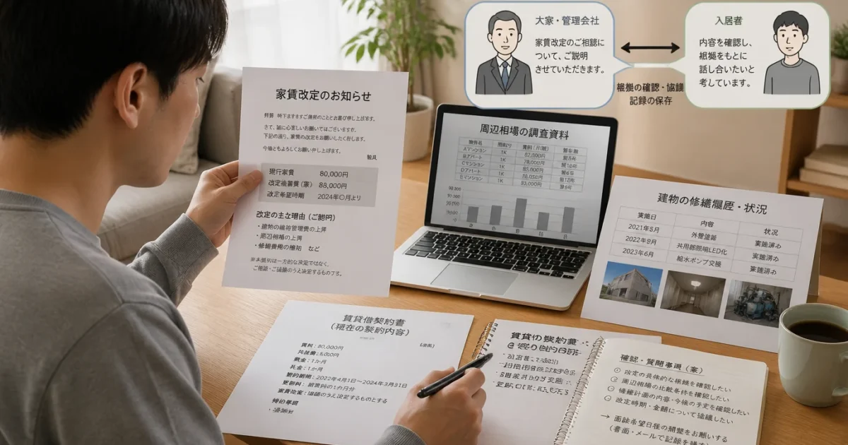 家賃の値上げを求められたとき｜すぐ同意せず今日確認すること