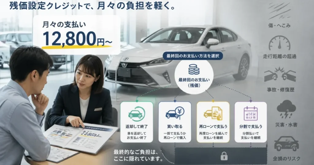 残クレは本当に得？残価設定クレジットの問題点と災害・全損時の注意点