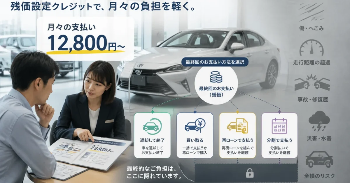 残クレは本当に得？残価設定クレジットの問題点と災害・全損時の注意点