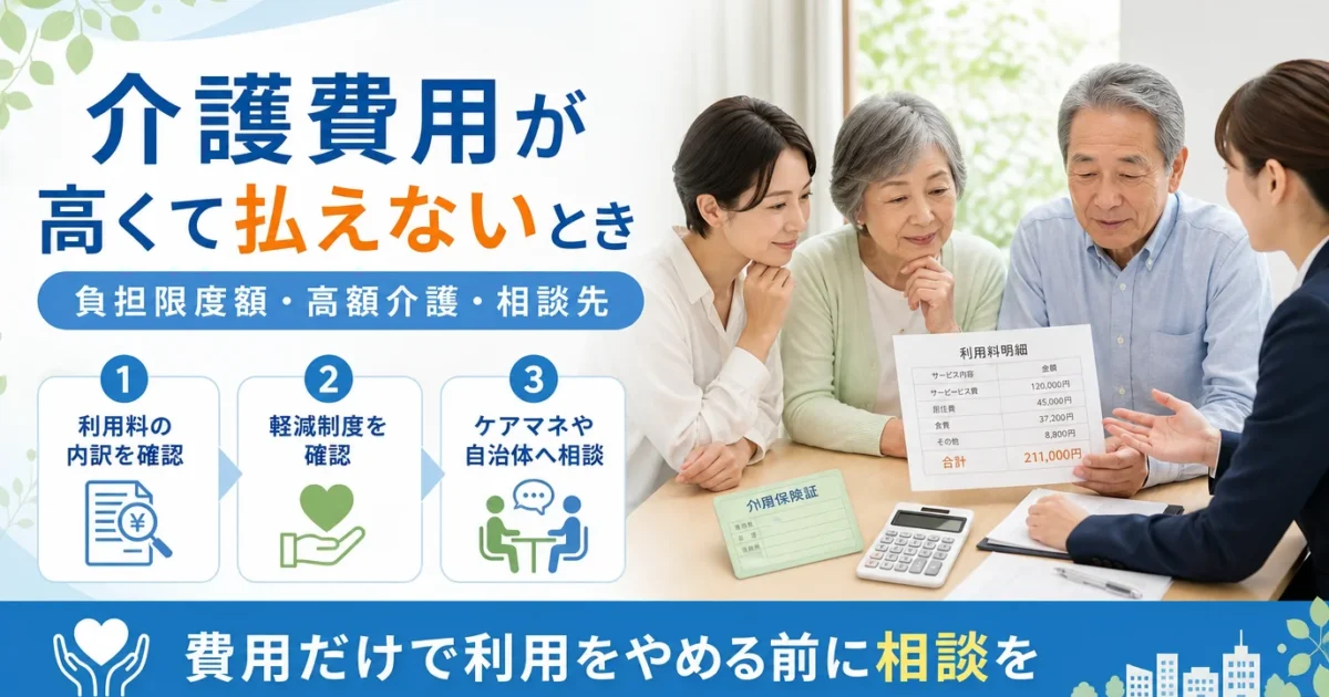 高齢の親を見守りながら、相談先や受診、お金の管理について確認する家族