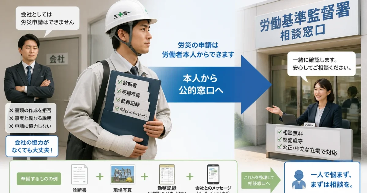 会社が労災申請をしてくれないとき｜事業主証明なしで本人が請求する方法